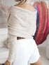 'Laurel' Long Sleeve Cropped Knit Top - Celes Fashion